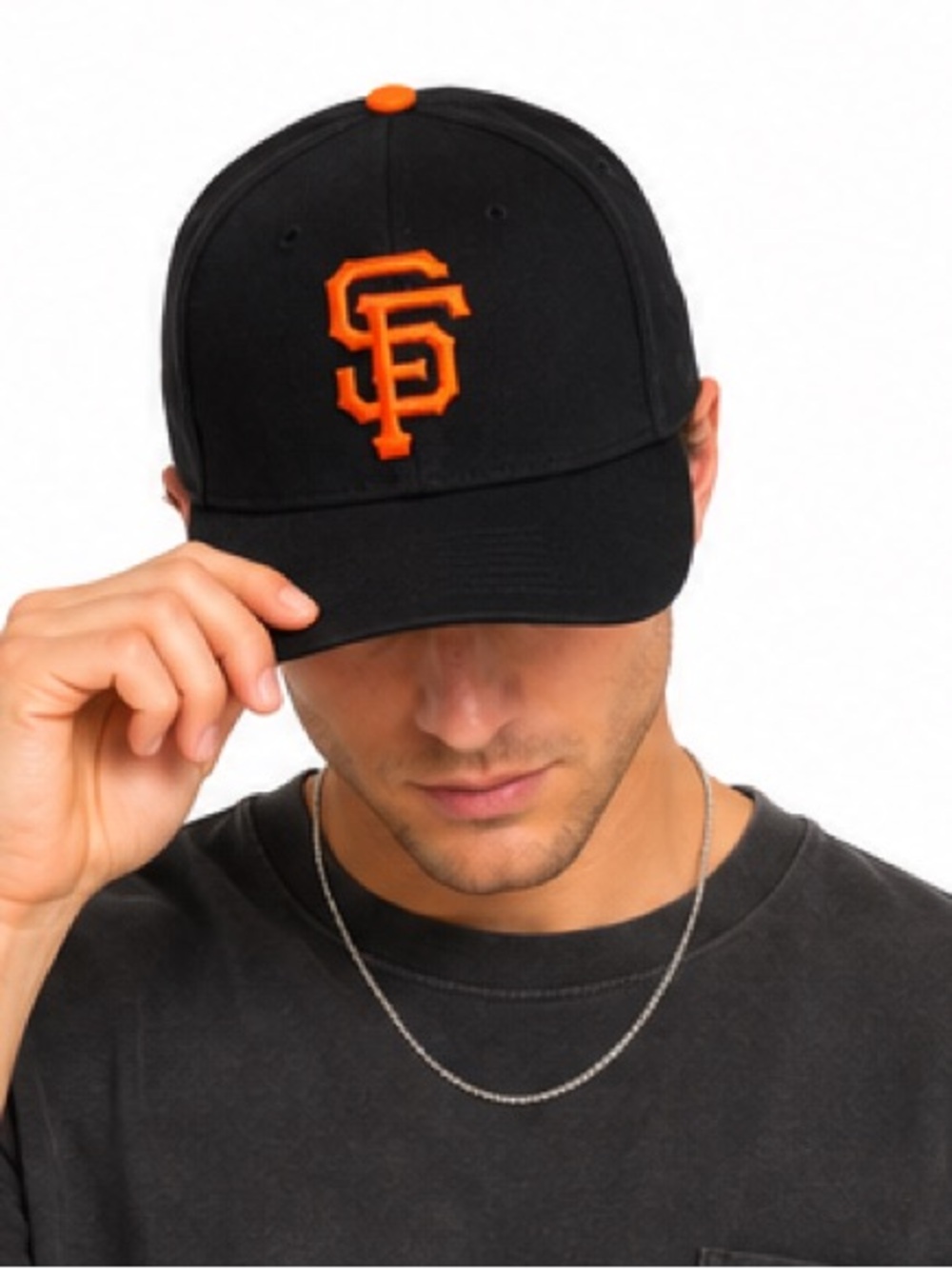 NWT San Francisco Giants MLB Black Orange Logo Adjustable Baseball Hat Cap